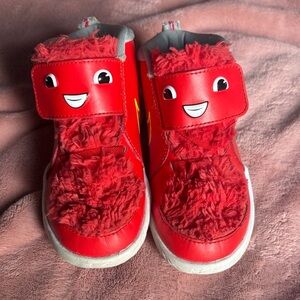 Nike Kids' Red Fuzzy Face Sneakers